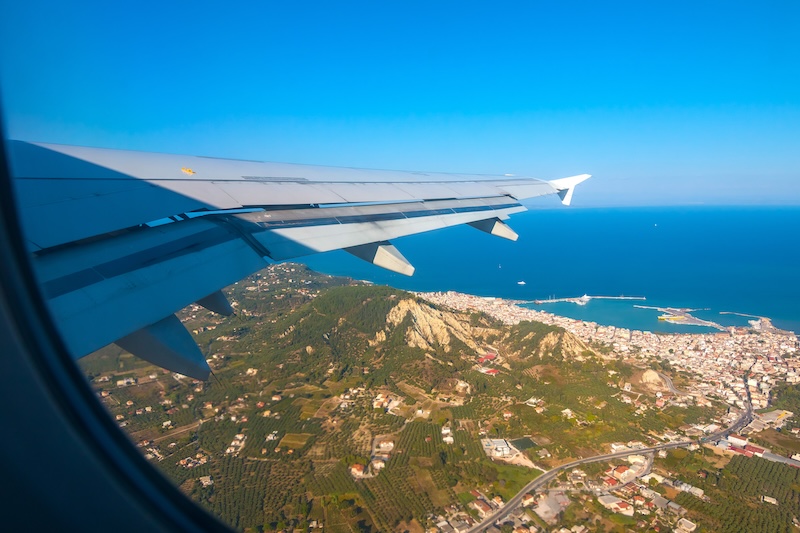 Blick aus Flugzeug über Griechenland