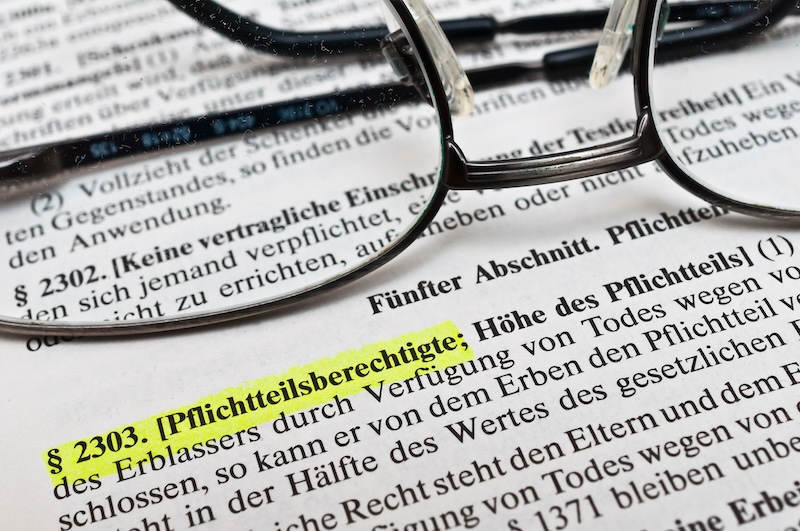 Paragraph mit Pflichtteil im Erbrecht